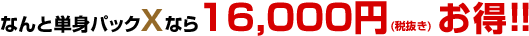 なんと単身パックXなら16,950円（税込）お得!!