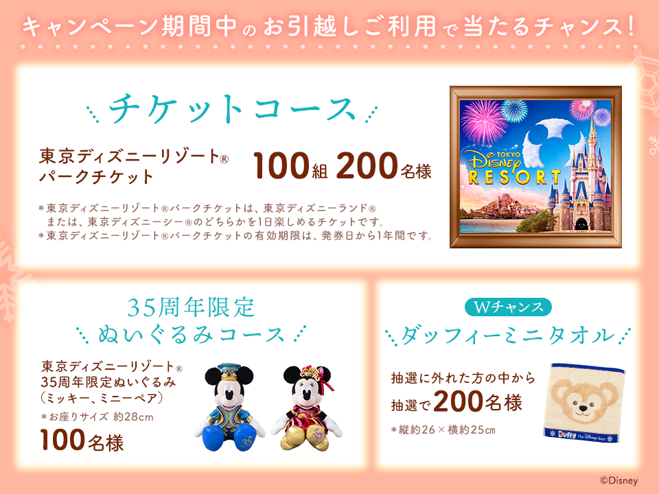 東京ディズニーリゾート（R）パークチケット（ペア）100組200名様