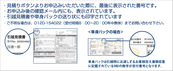 受付番号のご確認