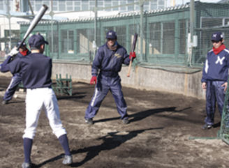 地域の中学生に野球の指導(埼玉)