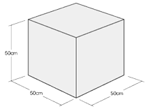 実重量：5.0 kg、大きさ：50cmｘ50cmｘ50cmのお荷物