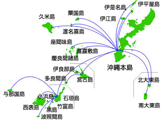 沖縄本島から先の離島もフォロー