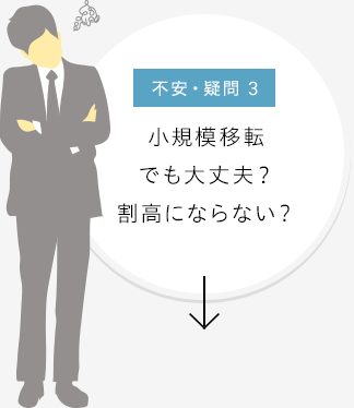 不安・疑問3　小規模移転でも大丈夫？割高にならない？