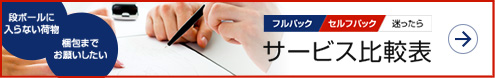 段ボールに入らない荷物 梱包までお願いしたい フルパック セルフパック 迷ったら サービス比較表